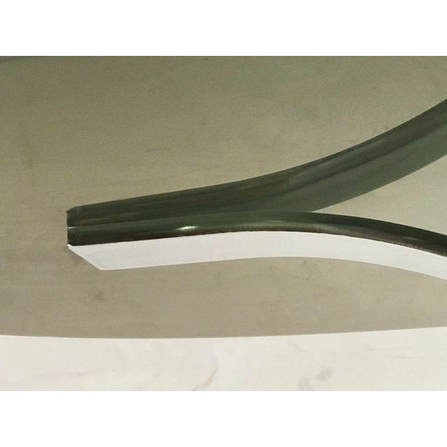 Vintage Metal, Glass, and Acrylic Glass Dining Table & Chairs Set, Set of 5 For Sale - Image 11 of 13