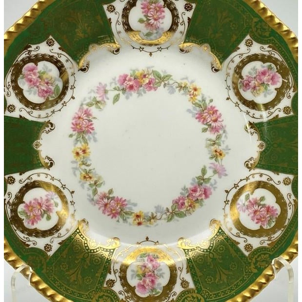 Victorian Limoges D&c R. Delinieres Hand Painted Gilded Cabinet Plate (Antique Ca. 1890, France, Victorian-Style) 9.5 Inch For Sale - Image 3 of 16