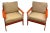 Orange Lacquer and Buff Leather Armchairs, Scandinavia, 1970's - A Pair For Sale