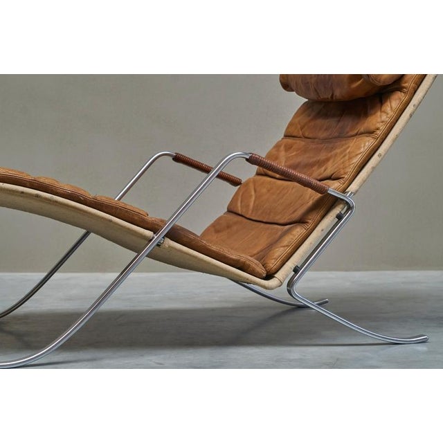 FK87 Grasshopper Lounge Chair in Cognac Leather by Fabricius & Kastholm for Kill International, 1940s For Sale - Image 11 of 18
