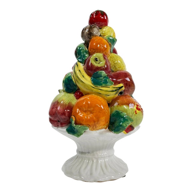 Vintage Italian Ceramic Blanc De Chine Fruit Topiary For Sale