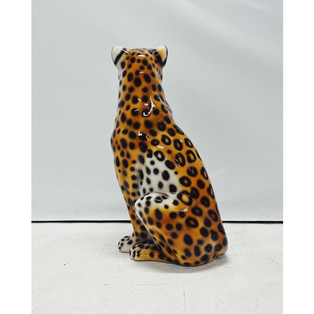 Leopard Statue in Ceramic by Ceramiche Boxer For Sale - Image 4 of 7