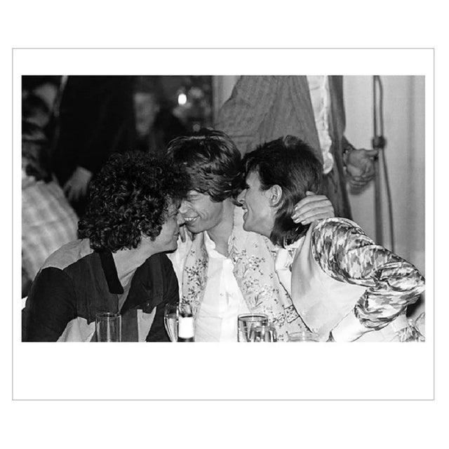 Mick Rock, Reed, Bowie & Jagger Hug, 1973, Estate Photograph Print For Sale