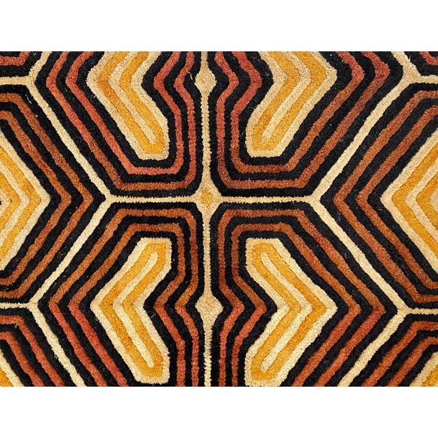 Tribal Tribal Vintage Kuba Raffia Grass Textile Fabric For Sale - Image 3 of 3