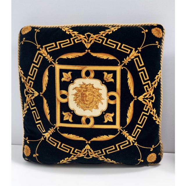 Black Throw Pillows from Gianni Versace, 1980s, Set of 2 For Sale - Image 6 of 12