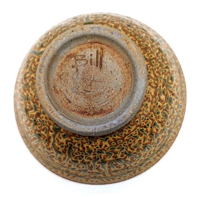 Vintage Glazed Stoneware Artist Signed Bowl For Sale - Image 9 of 10