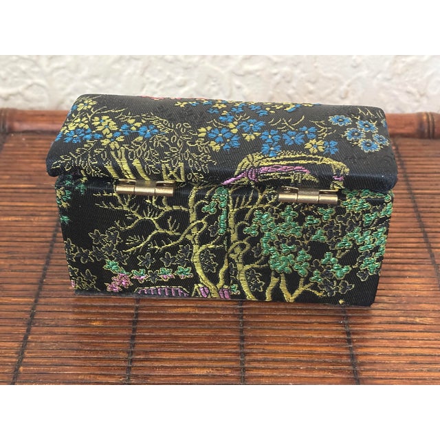 Textile 1970s Small Japanese Lidded Fabric Box With Tassel For Sale - Image 7 of 8