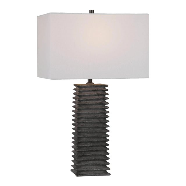 Sanderson Metallic Charcoal Table Lamp For Sale