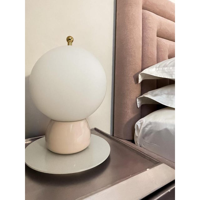 Athena Table Lamps in Pink Ceramic & Glass from Ini Archibong, London, 2018, Set of 2 For Sale - Image 3 of 9