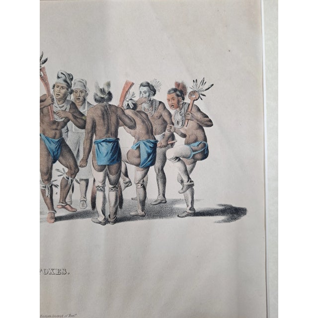 War Dance of the Sauks and Foxes Hand Colored Lithograph C.1837 For Sale In San Francisco - Image 6 of 9