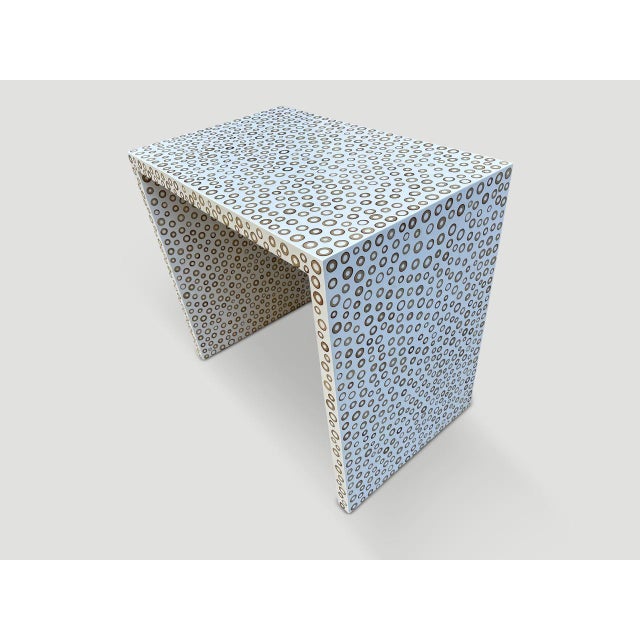 Contemporary Andrianna Shamaris Bamboo and White Resin Console or Desk For Sale - Image 3 of 18