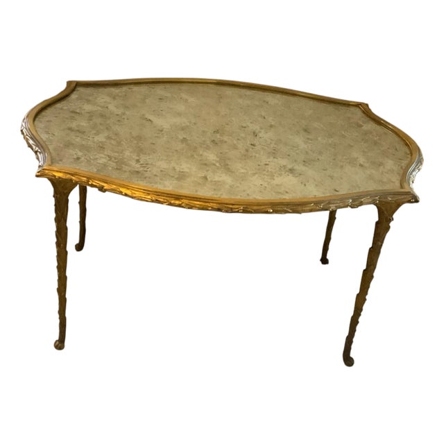 Fantastic Vintage MCM Maison Bagues French Bronze Gilded Coffee Table Made in France in 1950s-1970s For Sale