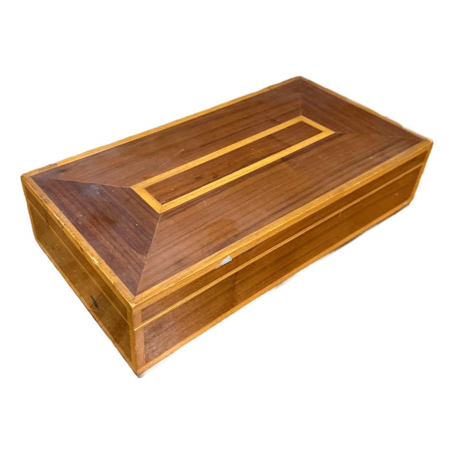Antique Mahogany Jewelry or Trinket Box Mid Century Modern Studio Craft For Sale