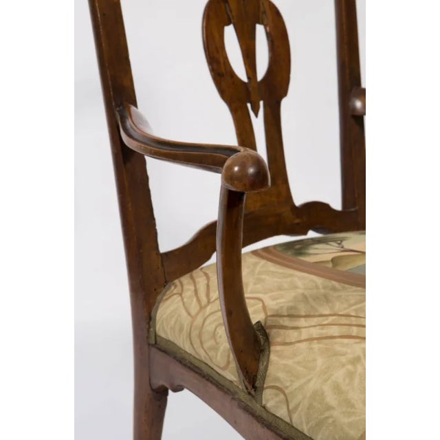 18th Century 18th Century Walnut Italian Open Back Armchair For Sale - Image 5 of 13