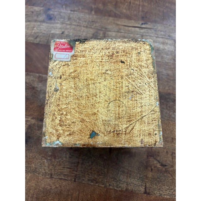 Vintage Mid Twentieth Century Gold and White Florentine Tissue Box Cover For Sale - Image 4 of 6