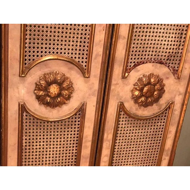 1950s 1950s French Five-Paneled Gilt Folding Screen For Sale - Image 5 of 13