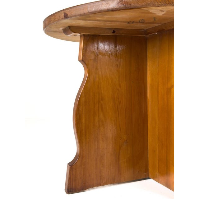 Sculptural Pine Side Table from Åby Möbelfabrik, Sweden, 1940s For Sale - Image 4 of 8