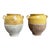 Pair Antique Provincial French Yellow Glazed Pottery Confit Pot Urn Vase Vessel For Sale