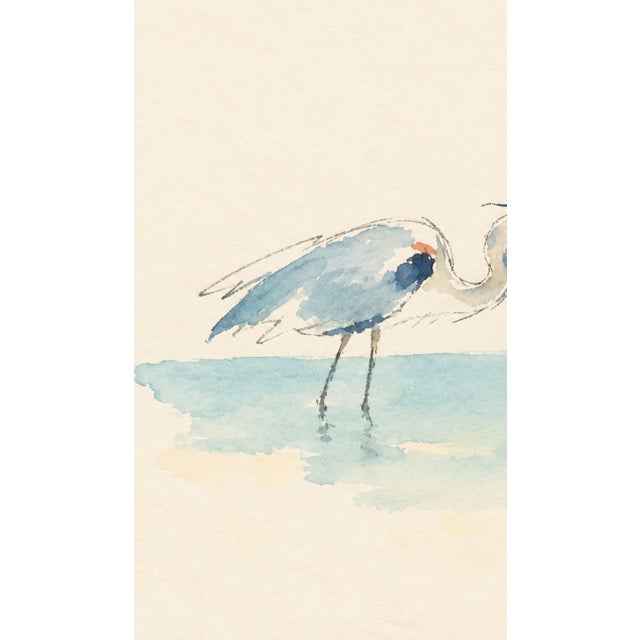 Bunny Williams Home Coastal Bird Art Print – Blue Heron in a Quiet Marsh, 36" X 24" For Sale - Image 4 of 7