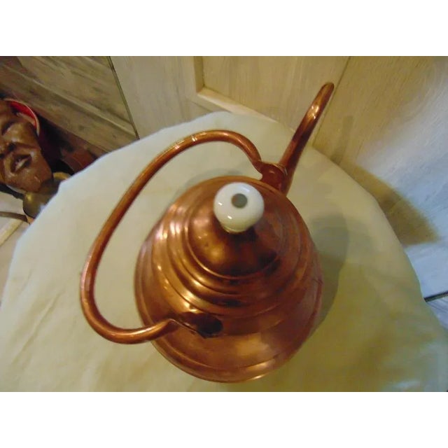 Metal Art Deco Copper Kettle For Sale - Image 7 of 8