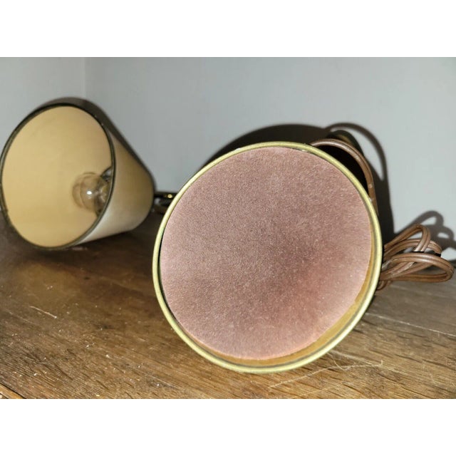 Metal Mid-Century Modern Double Armed Shaded Brass Student Banker Desk Lamp For Sale - Image 7 of 7