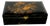 Vintage Black Lacquered Wooden Jewelry Box With Hand-Painted Koi Fish For Sale