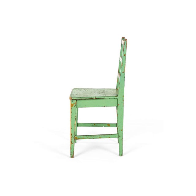 Swedish Green Wood Chair For Sale - Image 3 of 11