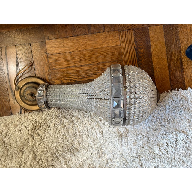 1940s Vintage Czech Empire Crystal Chandelier For Sale - Image 5 of 5