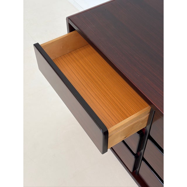 Black Low Vintage Chest of Drawers, 1970s For Sale - Image 8 of 13