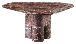 Medium Tria Red Marble Coffee Table by Lorenza Bozzoli