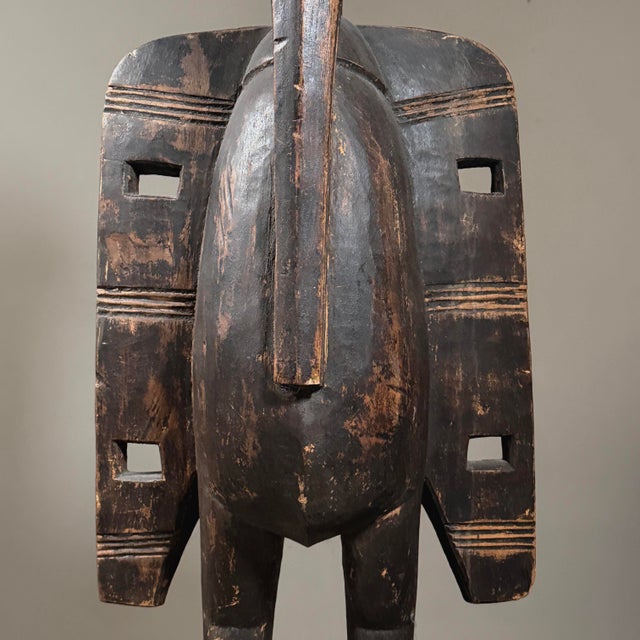 Large Antique Hand Carved African Folk Art Senufo Calao Bird Statue For Sale - Image 11 of 12