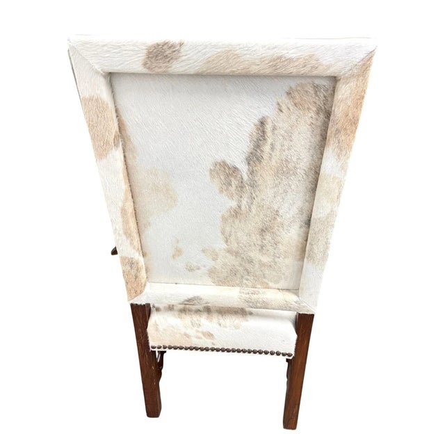 Late 19th Century Antique French Baroque Carved Wood Animal Hide Throne Chair For Sale - Image 5 of 17