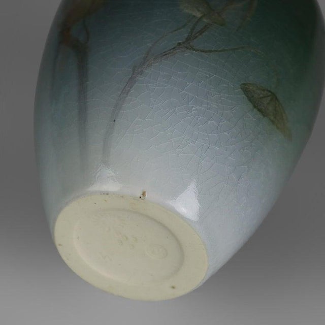 1920s Arts & Crafts Rookwood Carl Schmidt Hand Painted Columbine Iris Glaze C1920 For Sale - Image 5 of 6