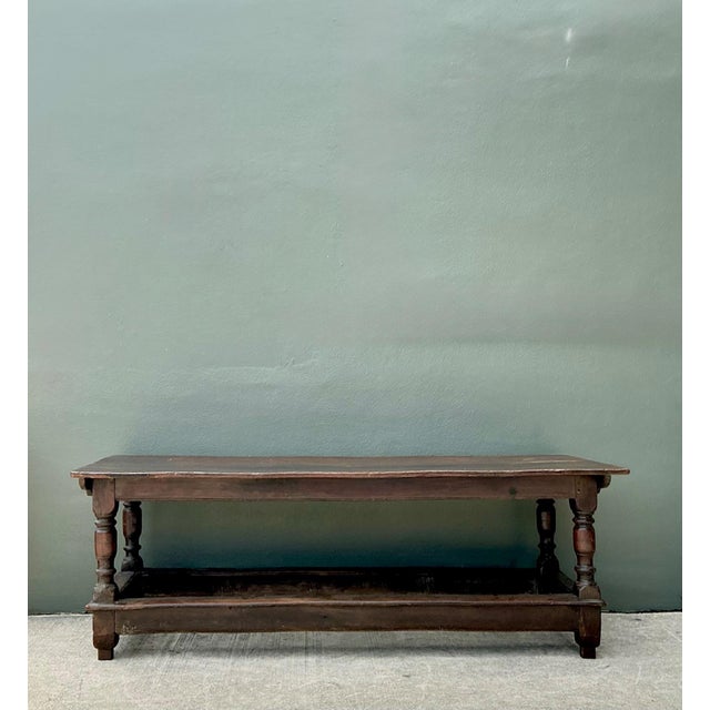 Vintage Monumental Belgian Wood Farmhouse Table For Sale - Image 12 of 18