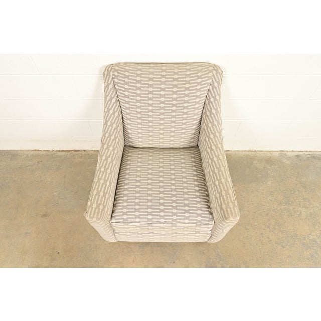 Late 20th Century Baker Furniture Style Contemporary Upholstered Barrel Arm Lounge Chair For Sale - Image 5 of 14