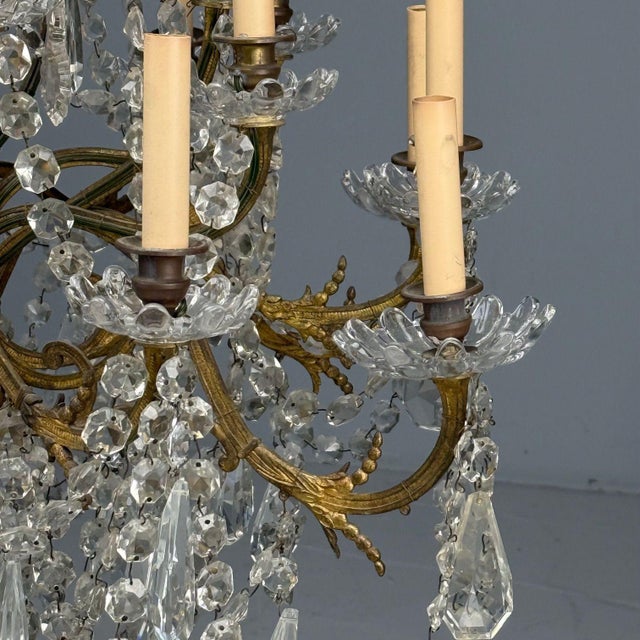 Louis XVI Style, Bronze, Crystal, Thirty-Light Chandelier, France, 19th/20th C. For Sale - Image 12 of 16