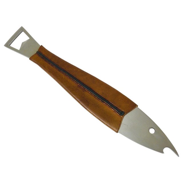 Mid-Century Austrian Fish Bottle Opener in Leather by Carl Auböck for Amboss, 1960s For Sale - Image 16 of 16