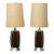 Vintage Mid-Century Table Lamps Featuring Sculptural Wood Frame - a Pair For Sale