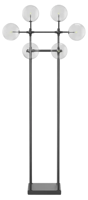 Soap 6 Black Gunmetal Floor Lamp by Schwung