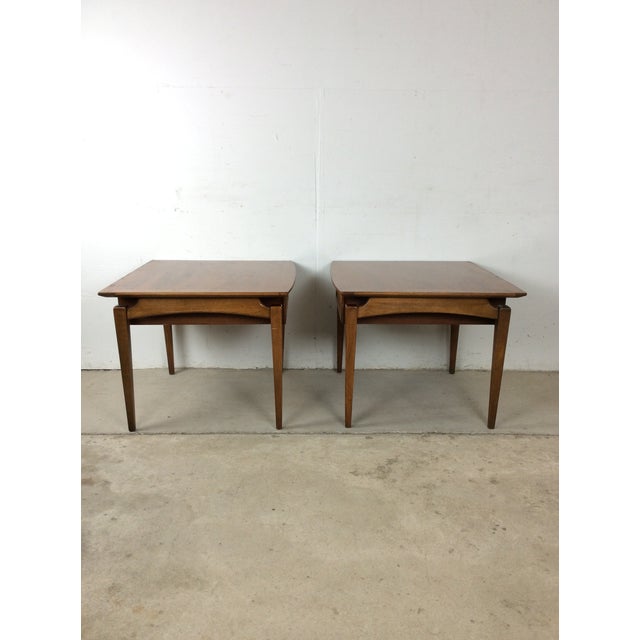 Pair of Mid Century Modern End Tables With Drawer by Lane Furniture For Sale - Image 12 of 18