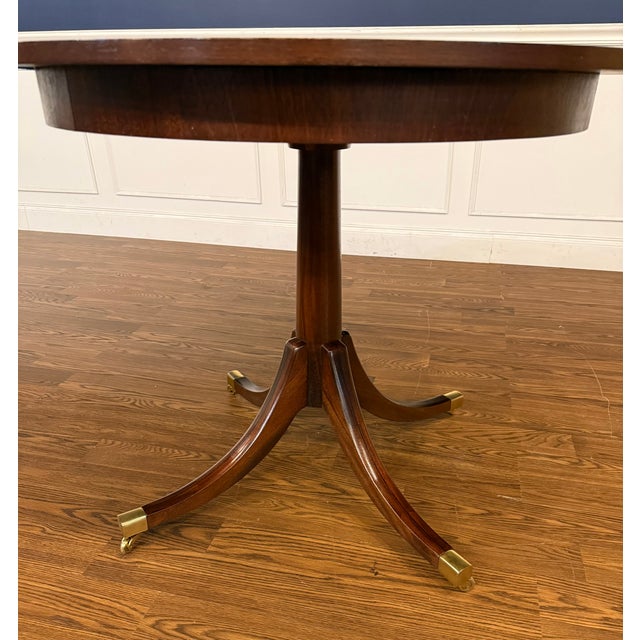 2020s Traditional Round Walnut Occasional Table by Leighton Hall - Showroom Sample For Sale - Image 5 of 10