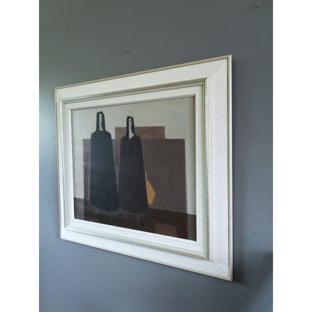 Mid 20th Century Mid-Century Modern 'Silent Companions' Figurative Oil Painting by Swedish Artist Fabian Lundqvist (1913-1989), Framed For Sale - Image 5 of 12