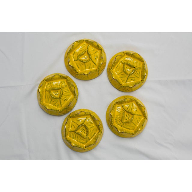 1950s Italian Majolica Yellow Cabbage Soup Tureens With Lids Glazed Terracotta – Set of 5 For Sale - Image 12 of 18