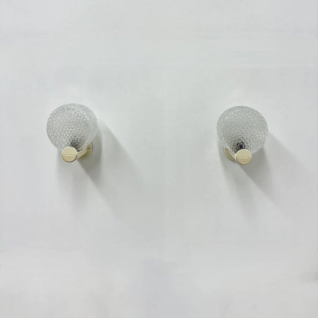 1970s Vintage Glass Wall Lamps, 1970s, Set of 2 For Sale - Image 5 of 5