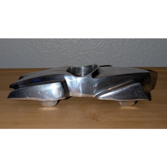 Early 19th Century Vintage Cast Aluminum Roadster Car Ashtray Candle Holder Mid-Century Art Deco "P" Mark For Sale - Image 5 of 13