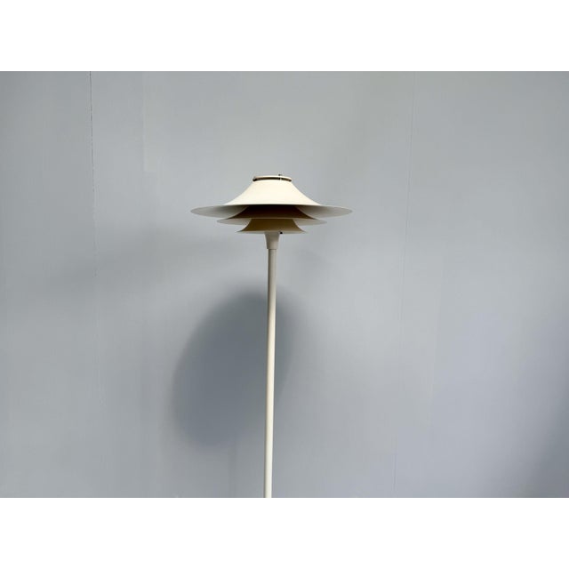 Metal Mid-Century Modern Adina Floor Lamp with White Metal Shade from Lyfa, Denmark, 1970s For Sale - Image 7 of 11