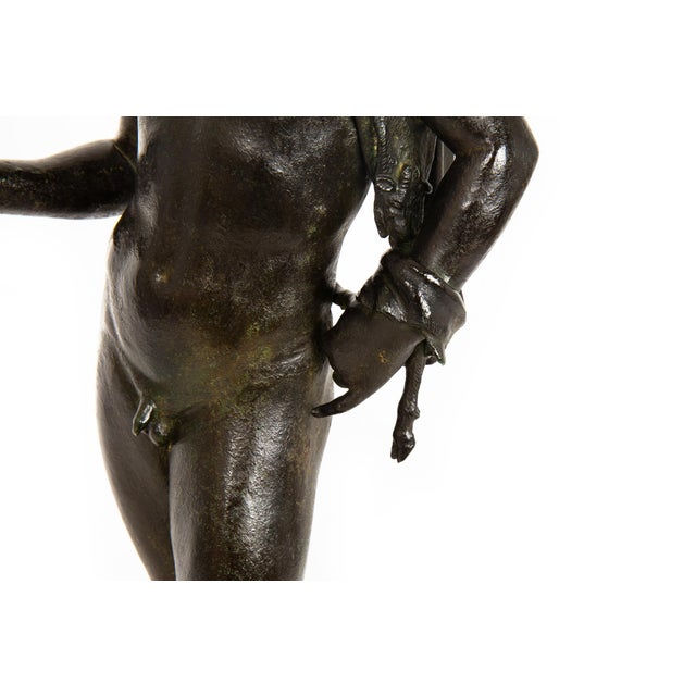Fine Italian Grand Tour Antique Bronze Sculpture of “Narcissus” After Antiquity For Sale - Image 9 of 18