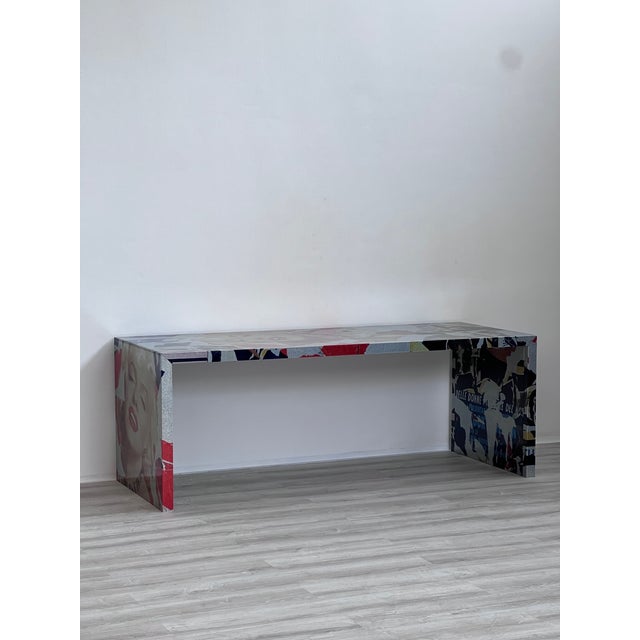 Postmodern Desk by Mimmo Rotella and Marco Ferreri, 2000s For Sale - Image 3 of 12