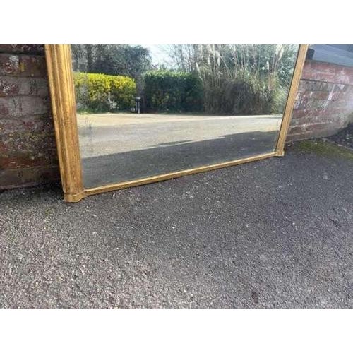 Large Antique Carved Wood and Gesso Gilt Overmantle Mirror, 1800s For Sale - Image 3 of 7