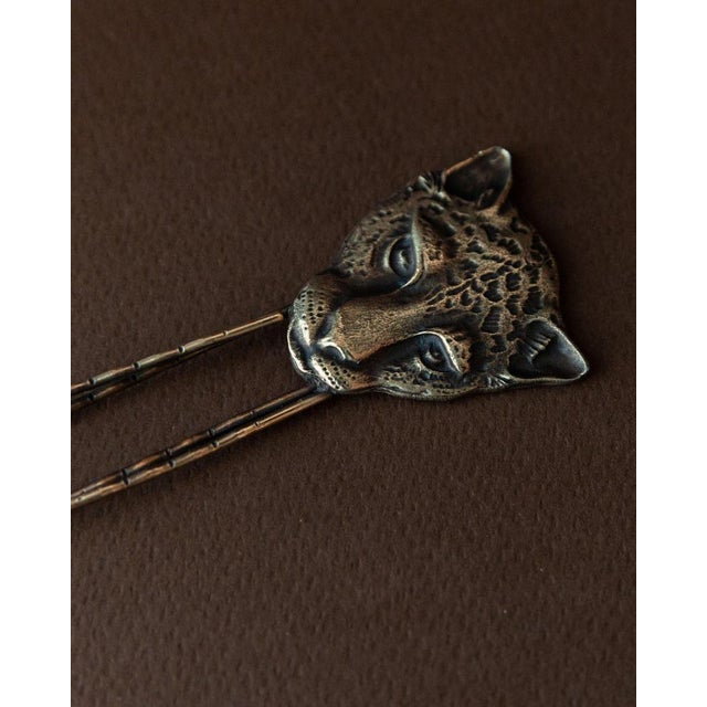 This extraordinary xl vintage bookmark in the design of a cheetah made of brass comes from italy and was designed in the...